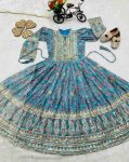 ATTRACTIVE CHINON DIGITAL PRINT EMBROIDERY SEQUENCE WORK KIDS GOWN WITH DUPATTA PARTY WEAR WHOLESALE PRICE ETHNIC GARMENT (6)