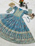 ATTRACTIVE CHINON DIGITAL PRINT EMBROIDERY SEQUENCE WORK KIDS GOWN WITH DUPATTA PARTY WEAR WHOLESALE PRICE ETHNIC GARMENT (6)