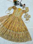 ATTRACTIVE CHINON DIGITAL PRINT EMBROIDERY SEQUENCE WORK KIDS GOWN WITH DUPATTA PARTY WEAR WHOLESALE PRICE ETHNIC GARMENT (4)