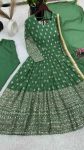 ATTRACTIVE CHINON EMBROIDERY SEQUENCE WORK GOWN BOTTOM WITH DUPATTA FESTIVAL WEAR WHOLESALE PRICE ETHNIC GARMENT (1)