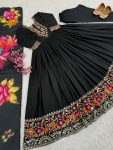 ATTRACTIVE CHINON SILK EMBROIDERY SEQUENCE WORK GOWN PANT WITH DUPATTA FESTIVAL WEAR WHOLESALE PRICE ETHNIC GARMENT (9)