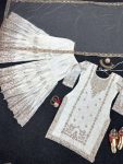 ATTRACTIVE CHINON SILK THREAD WITH SEQUENCE WORK TOP SHARARA WITH DUPATTA FESTIVAL WEAR WHOLESALE PRICE ETHNIC GARMENT (24)