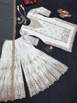 ATTRACTIVE CHINON SILK THREAD WITH SEQUENCE WORK TOP SHARARA WITH DUPATTA FESTIVAL WEAR WHOLESALE PRICE ETHNIC GARMENT (24)