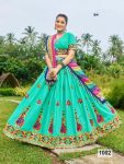 ATTRACTIVE COTTON CHAIN STITCH WITH MIRROR WORK LEHENGA CHOLI WITH DUPATTA FESTIVAL WEAR WHOLESALE PRICE ETHNIC GARMENT (4)