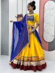 ATTRACTIVE COTTON EMBROIDERY SEQUENCE WITH THREAD WORK LEHENGA CHOLI WITH DUPATTA FESTIVAL WEAR WHOLESALE PRICE ETHNIC GARMENT (14)