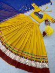 ATTRACTIVE COTTON EMBROIDERY SEQUENCE WITH THREAD WORK LEHENGA CHOLI WITH DUPATTA FESTIVAL WEAR WHOLESALE PRICE ETHNIC GARMENT (14)