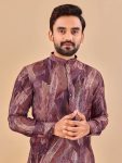 ATTRACTIVE COTTON FOIL PRINT WORK MENS KURTA PAJAMA FESTIVAL WEAR WHOLESALE PRICE ETHNIC GARMENT (12)