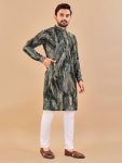 ATTRACTIVE COTTON FOIL PRINT WORK MENS KURTA PAJAMA FESTIVAL WEAR WHOLESALE PRICE ETHNIC GARMENT (9)