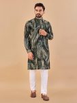 ATTRACTIVE COTTON FOIL PRINT WORK MENS KURTA PAJAMA FESTIVAL WEAR WHOLESALE PRICE ETHNIC GARMENT (9)