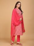 ATTRACTIVE COTTON FOIL PRINT WORK TOP PANT WITH DUPATTA CASUAL WEAR WHOLESALE PRICE ETHNIC GARMENT (7)