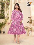 ATTRACTIVE COTTON PRINT WORK ONE PICE WHOLESALE PRICE ETHNIC GARMENT 1(8)