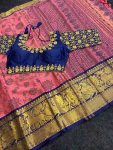 ATTRACTIVE COTTON PRINT WORK SAREE WITH READY MADE BLOUSE FESTIVAL WEAR WHOLESALE PRICE ETHNIC GARMENT (10)