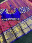 ATTRACTIVE COTTON PRINT WORK SAREE WITH READY MADE BLOUSE FESTIVAL WEAR WHOLESALE PRICE ETHNIC GARMENT (8)