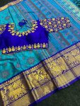 ATTRACTIVE COTTON PRINT WORK SAREE WITH READY MADE BLOUSE FESTIVAL WEAR WHOLESALE PRICE ETHNIC GARMENT (9)