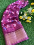 ATTRACTIVE COTTON PRINT WORK SAREE WITH UNSTITCHED BLOUSE FESTIVAL WEAR WHOLESALE PRICE ETHNIC GARMENT (3)