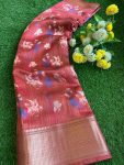 ATTRACTIVE COTTON PRINT WORK SAREE WITH UNSTITCHED BLOUSE FESTIVAL WEAR WHOLESALE PRICE ETHNIC GARMENT (4)