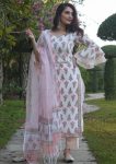 ATTRACTIVE COTTON PRINT WORK TOP BOTTOM WITH DUPATTA BABY PINK