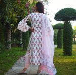 ATTRACTIVE COTTON PRINT WORK TOP BOTTOM WITH DUPATTA CASUAL WEAR WHOLESALE PRICE ETHNIC GARMENT (4)