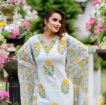 ATTRACTIVE COTTON PRINT WORK TOP BOTTOM WITH DUPATTA CASUAL WEAR WHOLESALE PRICE ETHNIC GARMENT (13)