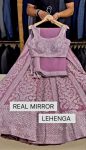 ATTRACTIVE GEORGETTE DIAMOND AND REAL MIRROR HAND WORK LEHENGA CHOLI WITH DUPATTA FESTIVAL WEAR WHOLESALE PRICE ETHNIC GARMENT (4)