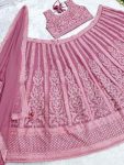 ATTRACTIVE GEORGETTE DIAMOND AND REAL MIRROR HAND WORK LEHENGA CHOLI WITH DUPATTA FESTIVAL WEAR WHOLESALE PRICE ETHNIC GARMENT (4)