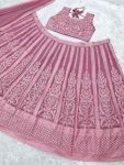 ATTRACTIVE GEORGETTE DIAMOND AND REAL MIRROR HAND WORK LEHENGA CHOLI WITH DUPATTA FESTIVAL WEAR WHOLESALE PRICE ETHNIC GARMENT (4)