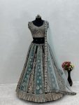 ATTRACTIVE GEORGETTE DIAMOND HAND WORK LEHENGA CHOLI WITH DUPATTA FESTIVAL WEAR WHOLESALE PRICE ETHNIC GARMENT (8)