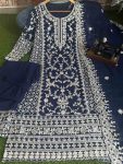 ATTRACTIVE GEORGETTE EMBROIDERY AND REAL MIRROR WORK TOP PALAZZO WITH DUPATTA FESTIVAL WEAR WHOLESALE PRICE ETHNIC GARMENT (19)