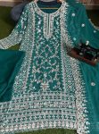 ATTRACTIVE GEORGETTE EMBROIDERY AND REAL MIRROR WORK TOP PALAZZO WITH DUPATTA FESTIVAL WEAR WHOLESALE PRICE ETHNIC GARMENT (1)