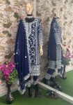 ATTRACTIVE GEORGETTE EMBROIDERY AND REAL MIRROR WORK TOP PALAZZO WITH DUPATTA FESTIVAL WEAR WHOLESALE PRICE ETHNIC GARMENT (19)