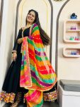 ATTRACTIVE GEORGETTE EMBROIDERY GAMTHI AND REAL MIRROR WORK GOWN PANT WITH DUPATTA FESTIVAL WEAR WHOLESALE PRICE ETHNIC GARMENT (6)