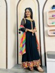 ATTRACTIVE GEORGETTE EMBROIDERY GAMTHI AND REAL MIRROR WORK GOWN PANT WITH DUPATTA FESTIVAL WEAR WHOLESALE PRICE ETHNIC GARMENT (6)