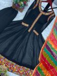 ATTRACTIVE GEORGETTE EMBROIDERY GAMTHI AND REAL MIRROR WORK GOWN PANT WITH DUPATTA FESTIVAL WEAR WHOLESALE PRICE ETHNIC GARMENT (6)