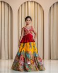 ATTRACTIVE GEORGETTE EMBROIDERY SEQUENCE CRUSH WORK KID’S LEHENGA WITH CHOLI PARTY WEAR WHOLESALE PRICE ETHNIC GARMENT (3)