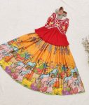 ATTRACTIVE GEORGETTE EMBROIDERY SEQUENCE CRUSH WORK KID’S LEHENGA WITH CHOLI PARTY WEAR WHOLESALE PRICE ETHNIC GARMENT (3)