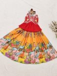 ATTRACTIVE GEORGETTE EMBROIDERY SEQUENCE CRUSH WORK KID’S LEHENGA WITH CHOLI PARTY WEAR WHOLESALE PRICE ETHNIC GARMENT (3)