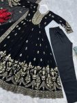 ATTRACTIVE GEORGETTE EMBROIDERY SEQUENCE WORK GOWN BOTTOM WITH DUPATTA PARTY WEAR WHOLESALE PRICE ETHNIC GARMENT (1)