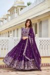 ATTRACTIVE GEORGETTE EMBROIDERY SEQUENCE WORK LEHENGA CHOLI WITH DUPATTA FESTIVAL WEAR WHOLESALE PRICE ETHNIC GARMENT (3)