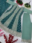 ATTRACTIVE GEORGETTE EMBROIDERY SEQUENCE WORK TOP PALAZZO WITH DUPATTA FESTIVAL WEAR WHOLESALE PRICE ETHNIC GARMENT (4)