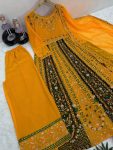 ATTRACTIVE GEORGETTE EMBROIDERY SEQUENCE WORK TOP PALAZZO WITH DUPATTA FESTIVALW EAR WHOLESALE PRICE ETHNIC GARMENT (2)