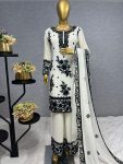 ATTRACTIVE GEORGETTE EMBROIDERY STONE HAND WORK TOP PALAZZO WITH DUPATTA FESTIVAL WEAR WHOLESALE PRICE ETHNIC GARMENT (3)