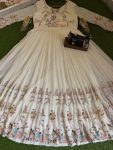 ATTRACTIVE GEORGETTE EMBROIDERY THREAD AND SEQUENCE WORK GOWN PANT WITH DUPATTA FESTIVAL WEAR WHOLESALE PRICE ETHNIC GARMENT (3)