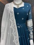ATTRACTIVE GEORGETTE EMBROIDERY WORK GOWN PANT WITH DUPATTA FESTIVAL WEAR WHOLESALE PRICE ETHNIC GARMENT (16)