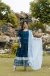 ATTRACTIVE GEORGETTE EMBROIDERY WORK GOWN PANT WITH DUPATTA FESTIVAL WEAR WHOLESALE PRICE ETHNIC GARMENT (16)