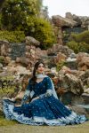 ATTRACTIVE GEORGETTE EMBROIDERY WORK GOWN PANT WITH DUPATTA FESTIVAL WEAR WHOLESALE PRICE ETHNIC GARMENT (16)