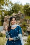 ATTRACTIVE GEORGETTE EMBROIDERY WORK GOWN PANT WITH DUPATTA FESTIVAL WEAR WHOLESALE PRICE ETHNIC GARMENT (16)