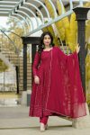 ATTRACTIVE GEORGETTE EMBROIDERY WORK GOWN PANT WITH DUPATTA FESTIVAL WEAR WHOLESALE PRICE ETHNIC GARMENT (3)