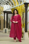 ATTRACTIVE GEORGETTE EMBROIDERY WORK GOWN PANT WITH DUPATTA FESTIVAL WEAR WHOLESALE PRICE ETHNIC GARMENT (3)