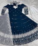 ATTRACTIVE GEORGETTE EMBROIDERY WORK GOWN PANT WITH DUPATTA FESTIVAL WEAR WHOLESALE PRICE ETHNIC GARMENT (16)