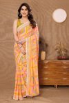 ATTRACTIVE GEORGETTE PRINT WORK ONE MINUTE SAREE WITH UNSTITCHED BLOUSE CASUAL WEAR WHOLESALE PRICE ETHNIC GARMENT (4)